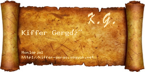 Kiffer Gergő névjegykártya