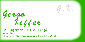 gergo kiffer business card