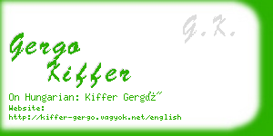 gergo kiffer business card